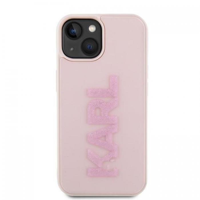 KARL LAGERFELD - Karl Lagerfeld iPhone 15 Mobilskal 3D Glitter Logo - Rosa