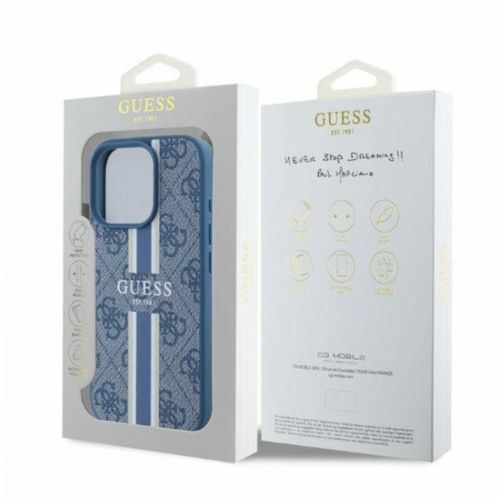 Guess - Guess iPhone 16 Pro Max Mobilskal Magsafe 4G Printed Stripes