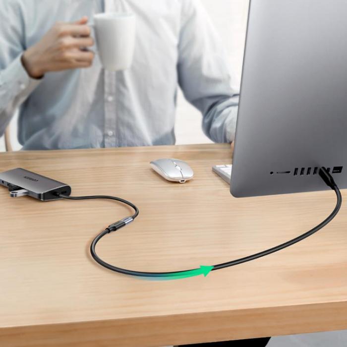 Ugreen - Ugreen Frlngning Kabel USB-C Hane Till USB-C Hona 100W 1m - Svart