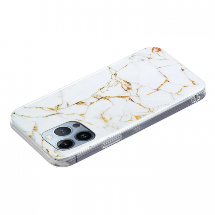 Taltech - iPhone 14 Pro Max Mobilskal Marble Pattren - Vit