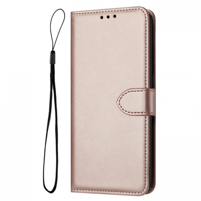 A-One Brand - Galaxy S25 Plus Plnboksfodral Strap - Rosa Guld