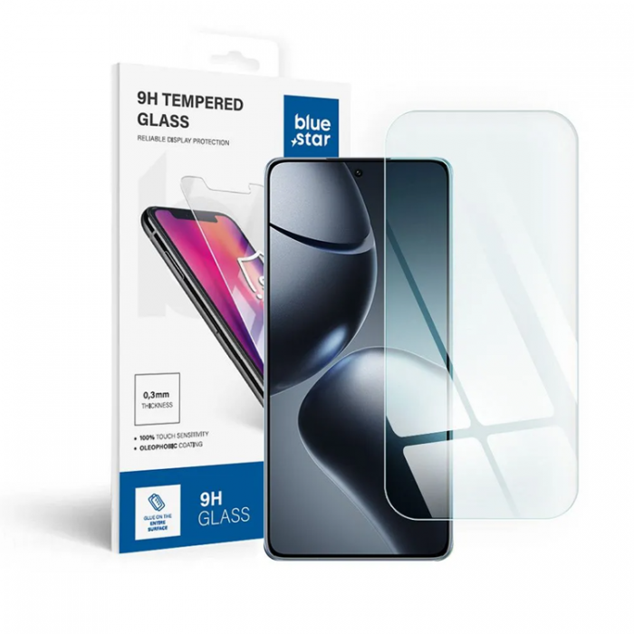 Blue Star - Blue Star Xiaomi 14T Hrdat Glas Skrmskydd - Transparent