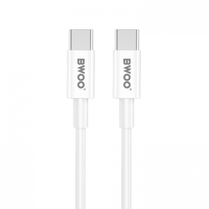 BWOO - BWOO Vggladdare 20W + Kabel USB-C Till USB-C 1m - Vit