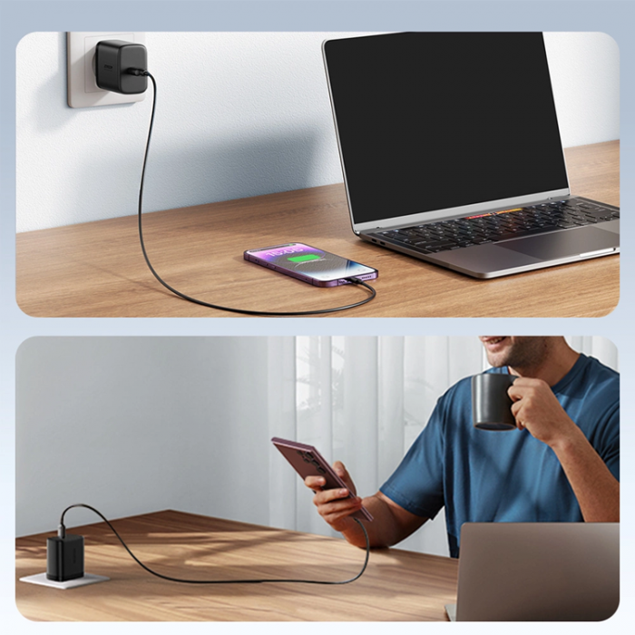 Joyroom - Joyroom Snabb Vggladdare 25W med USB-C Kabel 1m