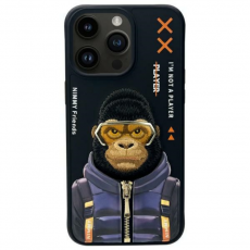 NIMMY - Nimmy iPhone 15 Pro Max Mobilskal Cool & Cute 2.0 Monkey - Svart