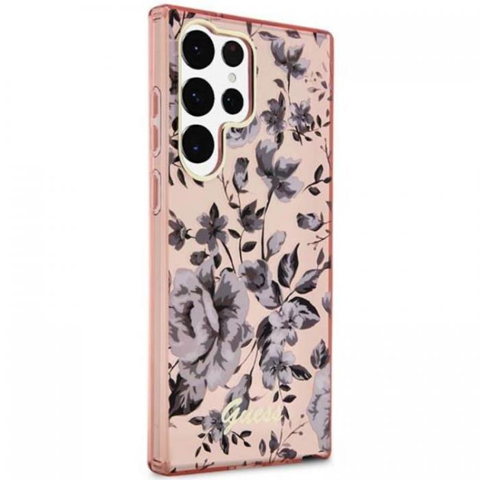 Guess - Guess Galaxy S23 Ultra Mobilskal Flower Collection - Rosa