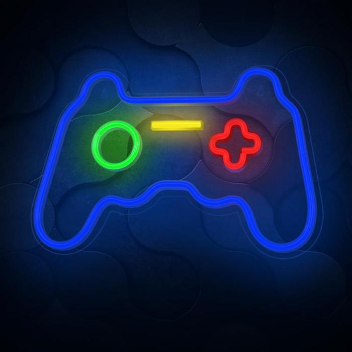 Forever Light - Forever Light LED Neon GAMEPAD Bat FPNE03X + USB - Flerfrgad