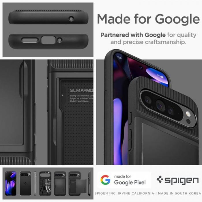 Spigen - Spigen Google Pixel 9 Pro XL Mobilskal Slim Armor CS - Svart