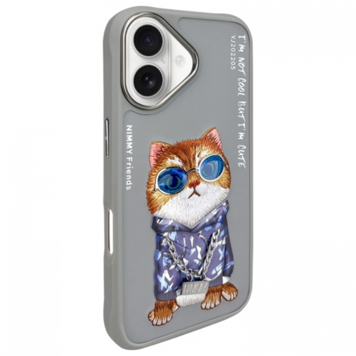 NIMMY - Nimmy iPhone 16 Mobilskal Glasses Cool Cat - Gr