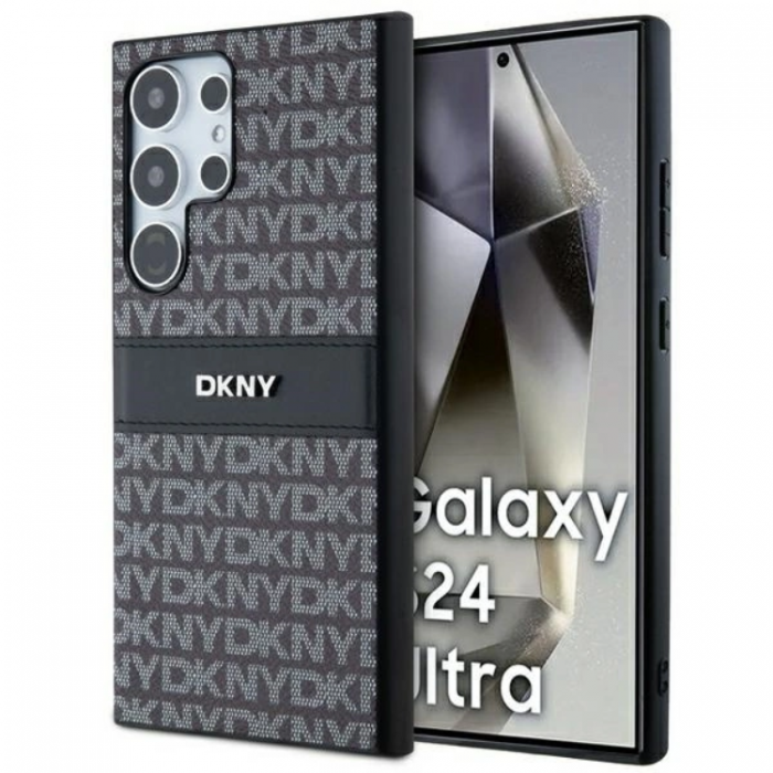 DKNY - DKNY Galaxy S24 Ultra Mobilskal Lder Mono Stripe & Metal Logo