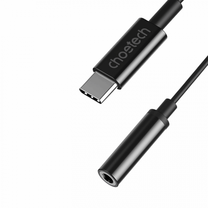 Choetech - Choetech AUX003 USB-C/DC 3.5 mm Ljudadapter - Svart