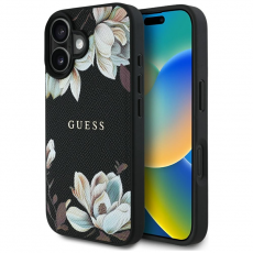 Guess - Guess iPhone 16 Mobilskal Magsafe Flower Pattern - Svart