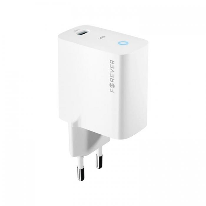 Forever - Forever Snabbladdare 20W USB-C PD QC TC-06-20C - Vit