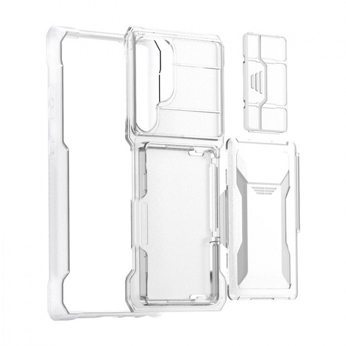 GKK - GKK Galaxy S24 Ultra Mobilskal Korthllare KickStand - Clear