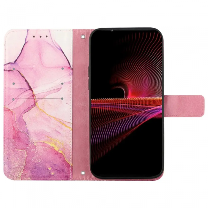 Taltech - Sony Xperia 10 IV Plnboksfodral Pattern Printing - Rosa 001