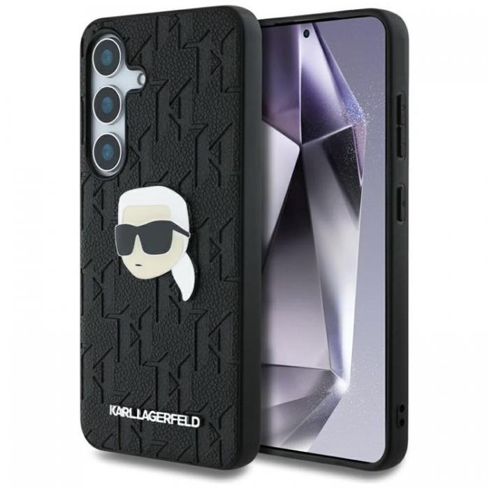 KARL LAGERFELD - Karl Lagerfeld Galaxy S25 Plus Mobilskal Lder Monogram Karl Head - Svart