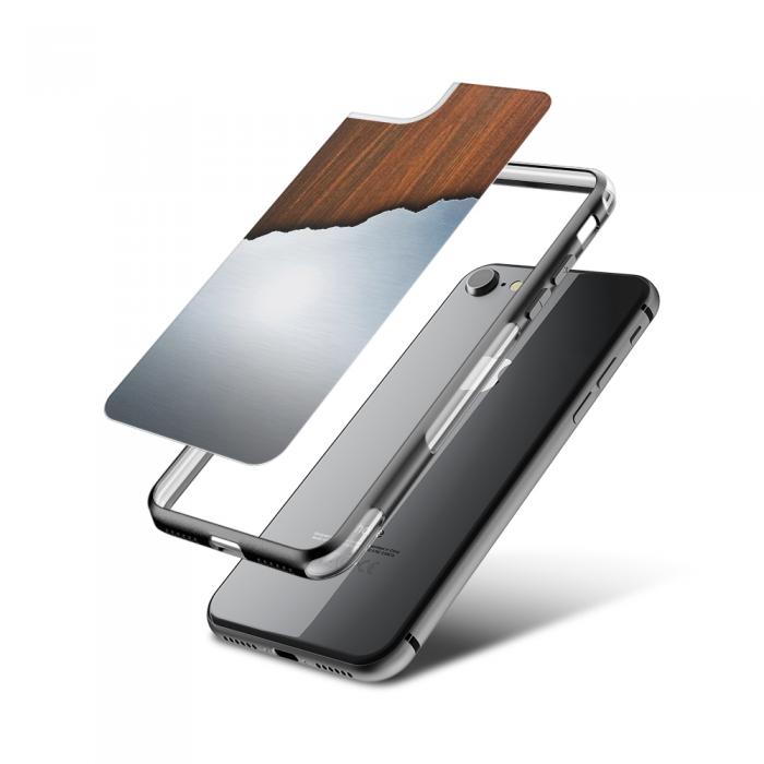 UTGATT5 - Fashion mobilskal till Apple iPhone 8 - Aluminium wood