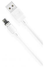 XO - XO USB Till Lightning 1m Kabel Magnetisk 2.1A NB187 - Vit