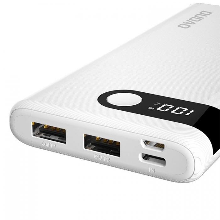 Dudao - Dudao Powerbank 10000 mAh 2x USB/Typ C/micro USB 2A - Svart