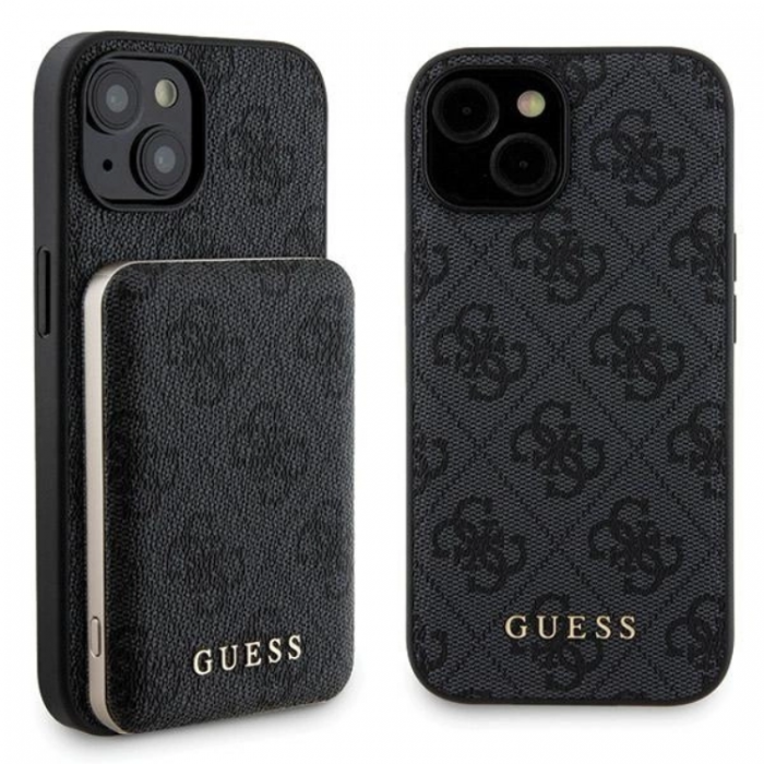 Guess - Guess iPhone 15 Mobilskal Med Powerbank 5000mAh Magsafe Metal Logo