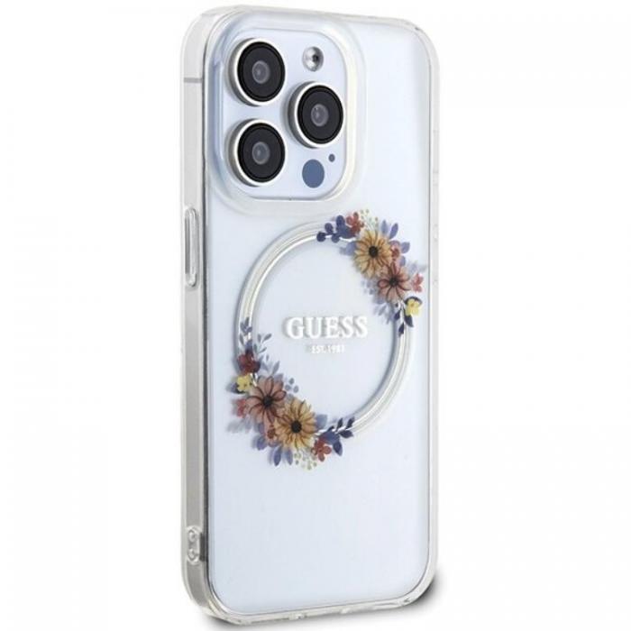 Guess - Guess iPhone 15 Pro Max Mobilskal Magsafe IML Flowers Wreatch