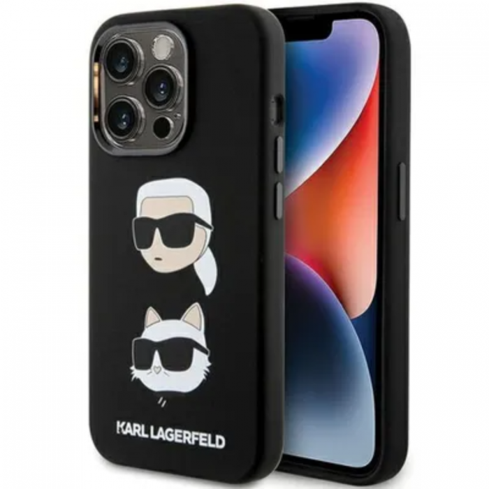 KARL LAGERFELD - Karl lagerfeld iPhone 15 Pro Mobilskal Silicone - Svart