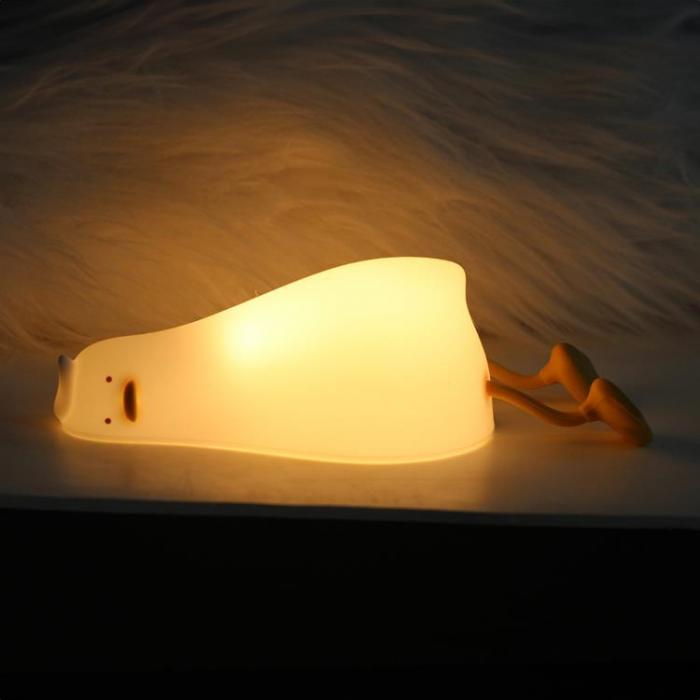 Forever Light - Forever LED Nattlampa Lazy Duck Silikon - Vit