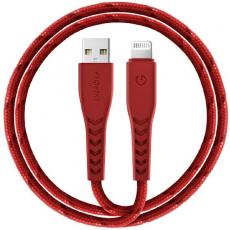 ENERGEA - Energea USB-A till Lightning Kabel 1.5m MFI Nyloflex C89 - Röd