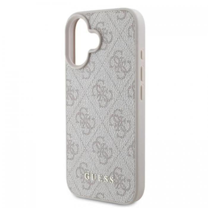 Guess - Guess iPhone 16 Plus Mobilskal 4G Metal Gold Logo - Rosa