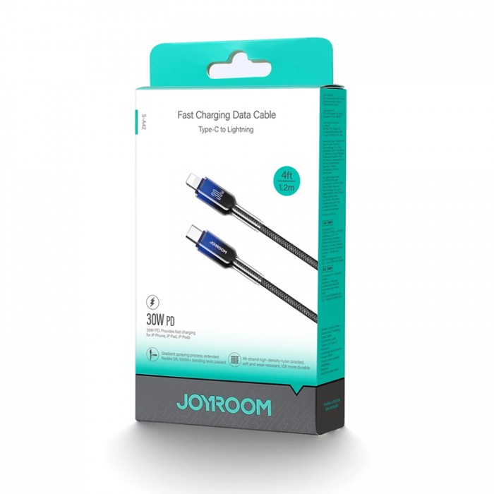 Joyroom - Joyroom S-A42 USB-C - Lightning 30W 1.2m Kabel Crystal-Clear Series - Svart