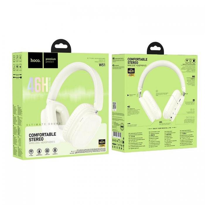 Hoco - Hoco Over-Ear Hrlurar Trdlsa Bluetooth W51 - Milky Vit