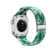 Forcell - Forcell Apple Watch (42/44/45/49mm) Armband Marble Resin - Grön