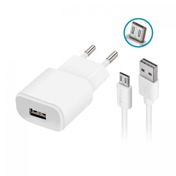 Forever - Forever Vggladdare MicroUSB 2A med Kabel - Vit