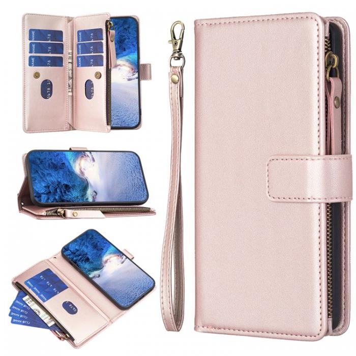 A-One Brand - iPhone 15 Pro Max Plnboksfodral Zipper Flip - Rosa Guld