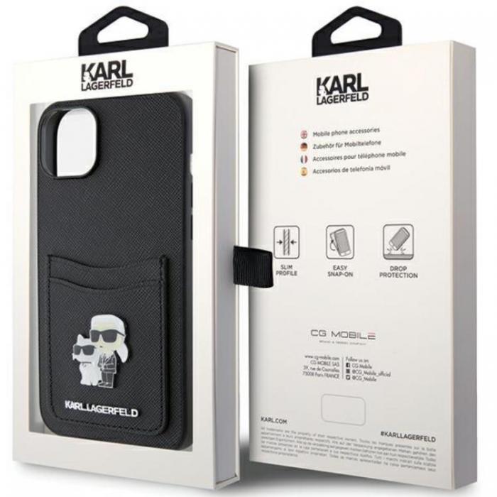 KARL LAGERFELD - Karl Lagerfeld iPhone 15 Mobilskal Korthllare Metal Logo