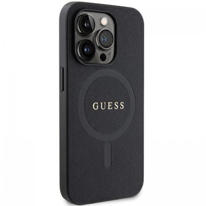 Guess - Guess iPhone 15 Pro Max Mobilskal Magsafe Saffiano - Svart