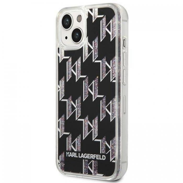 KARL LAGERFELD - Karl Lagerfeld iPhone 14 Plus Skal Liquid Glitter Monogram - Svart