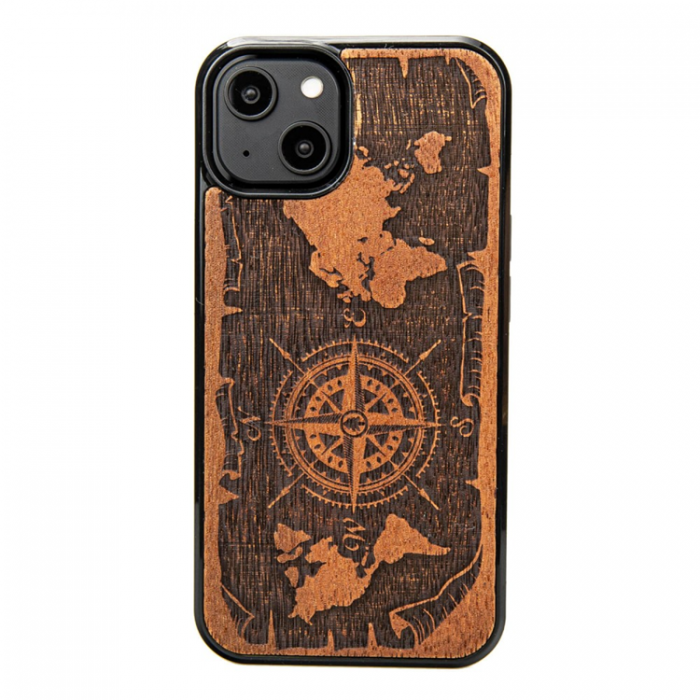 Bewood - Bewood iPhone 15 Mobilskal Compass Rose Merbau