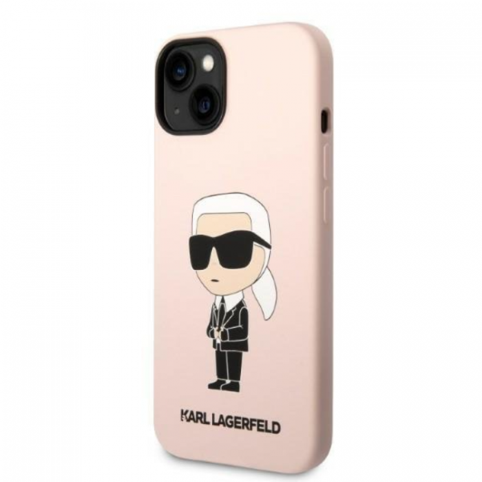 KARL LAGERFELD - Karl Lagerfeld iPhone 14 Plus Skal Silicone Ikonik - Rosa