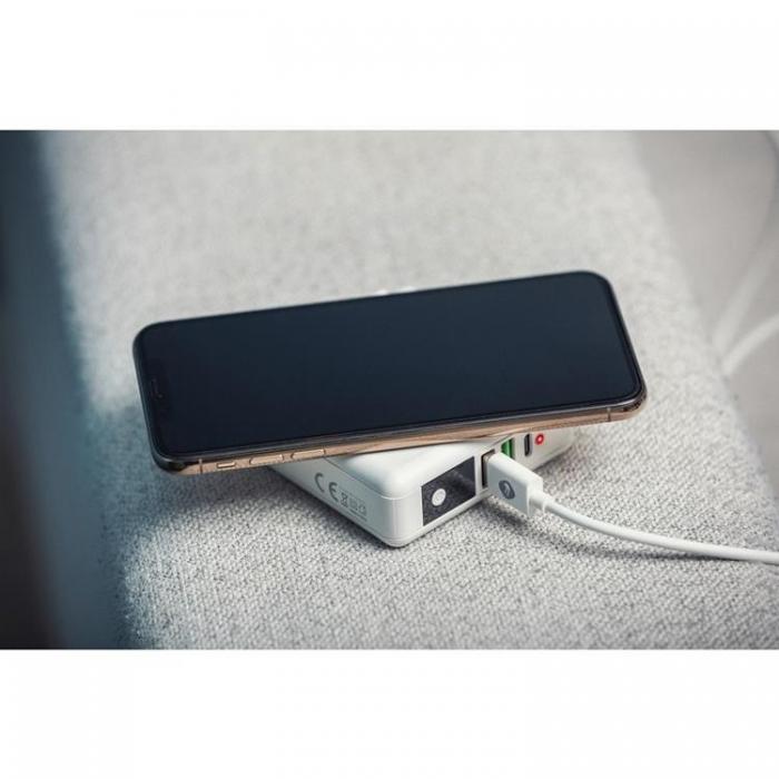 Forcell - Forcell 4in1 Vggladdare USB/USB-C och Powerbank 8000 mAh 15W - Vit