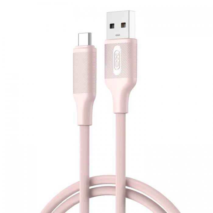 XO - XO USB-A Till USB-C Kabel 1m 3A NB265 - Rosa