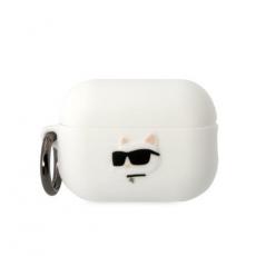 KARL LAGERFELD - Karl Lagerfeld AirPods Pro 2 Skal Silicone Choupette Head 3D - Vit