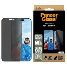 PanzerGlass - PanzerGlass iPhone 16 Pro Härdat Glas Skärmskydd Privacy Ultra-Wide Fit