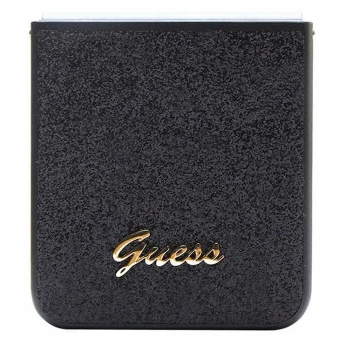 Guess - Guess Galaxy Z Flip 5 Mobilskal Glitter Script - Svart