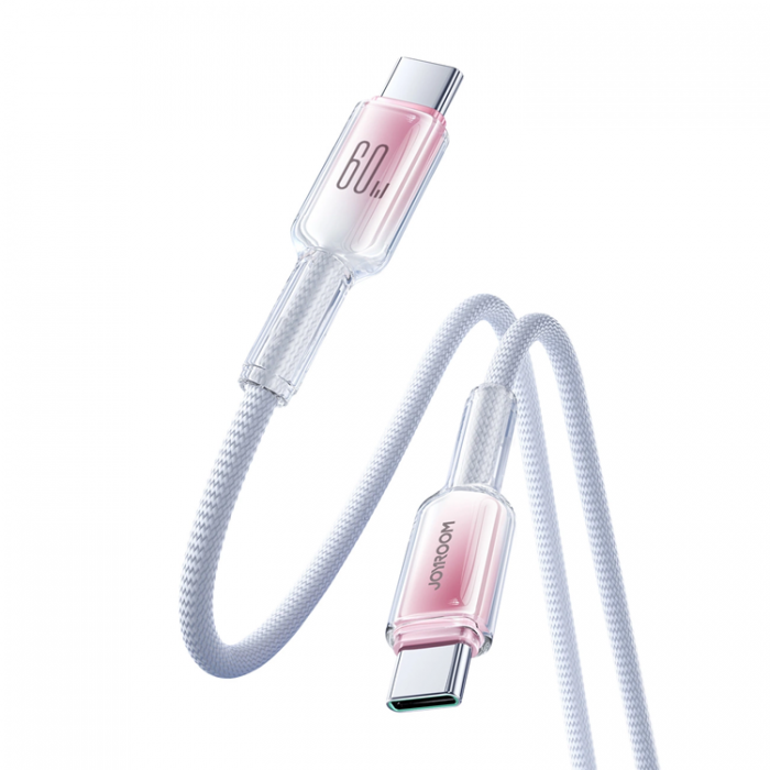 Joyroom - Joyroom S-A42 USB-C - USB-C 60W 1.2m Kabel Crystal-Clear Series - Vit