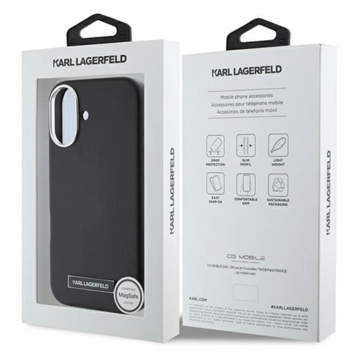 KARL LAGERFELD - Karl Lagerfeld iPhone 16 Plus Mobilskal MagSafe FW Metal Plate