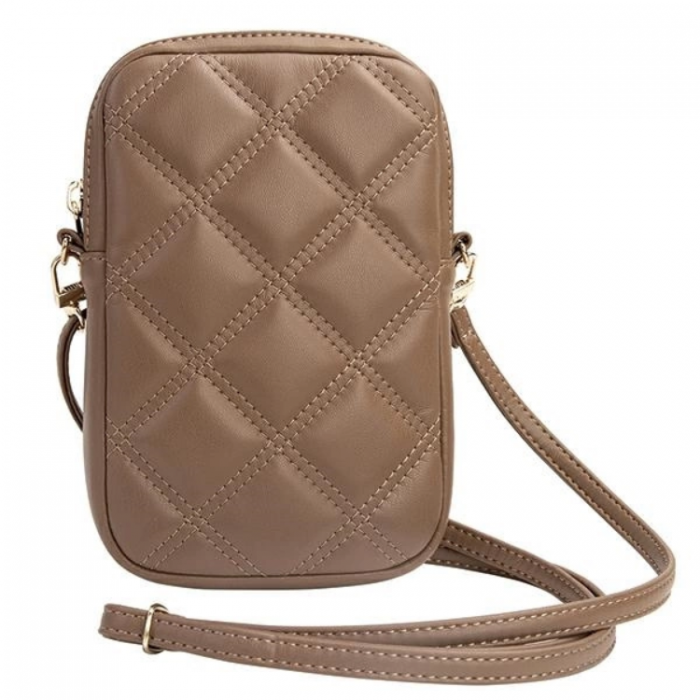 Guess - Guess Mobilvska Zip Quilted 4G - Brun