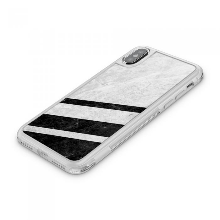 UTGATT5 - Fashion mobilskal till Apple iPhone X - White Striped Marble