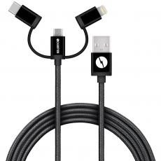 Champion - CHAMPION USB kabel 3-in-1 1,5m - Svart