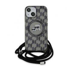 KARL LAGERFELD - Karl Lagerfeld iPhone 15/14/13 Mobilskal MagSafe IML Crossbody - Svart